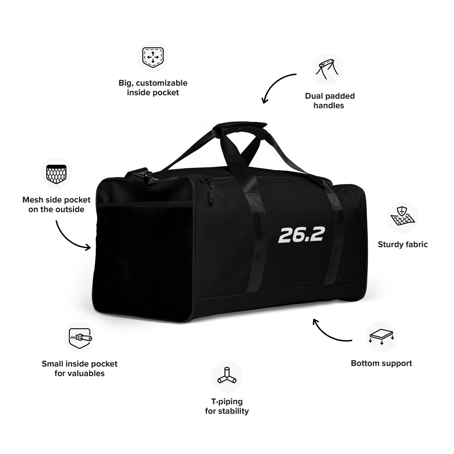 26.2 Premium Sport Duffel Bag Black