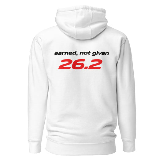 earned, not given 26.2 | mindset hoodie